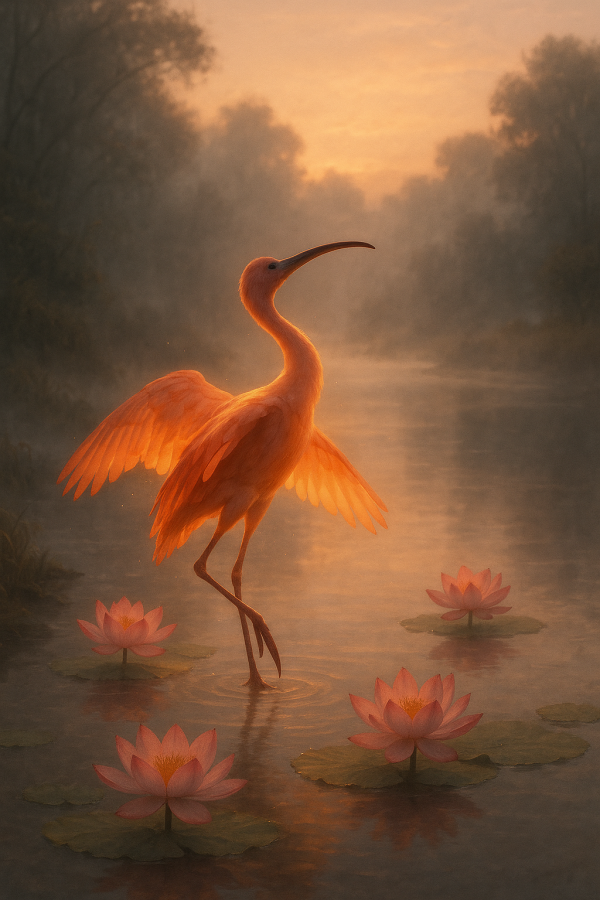 Ibis Dancing At Dawn