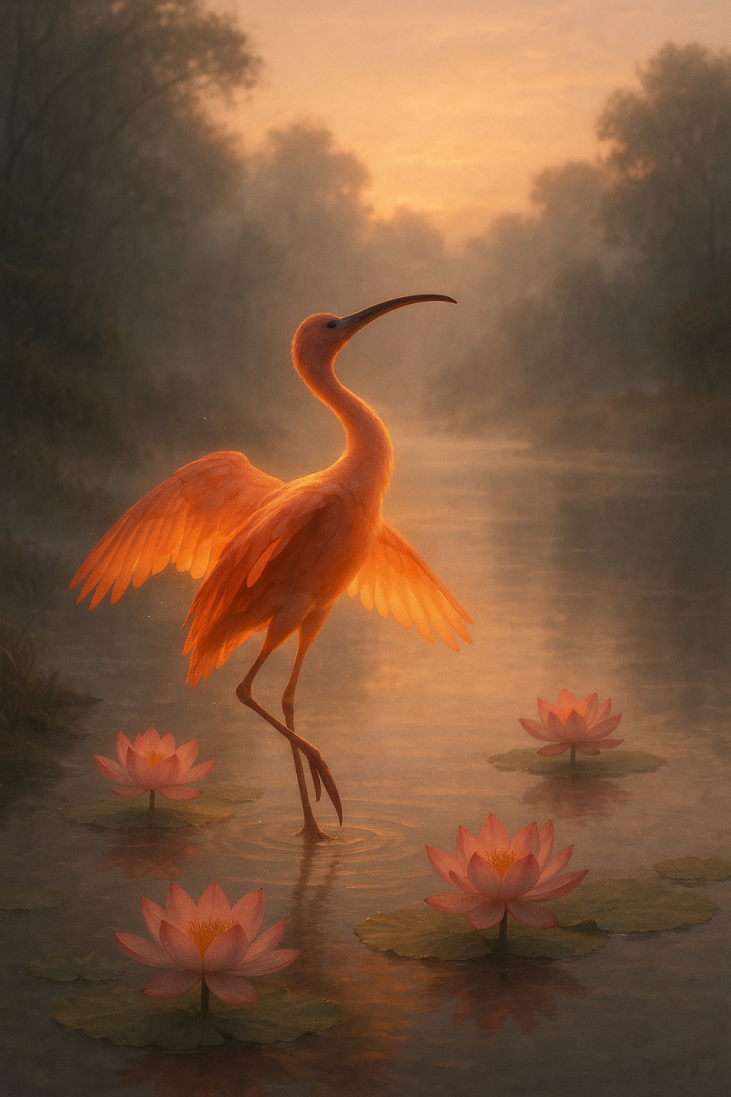 Ibis Dancing at Dawn_