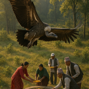 Vulture In Nepalese Clearing