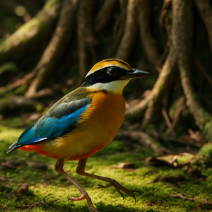 Indian Pitta In Sunlit Forest