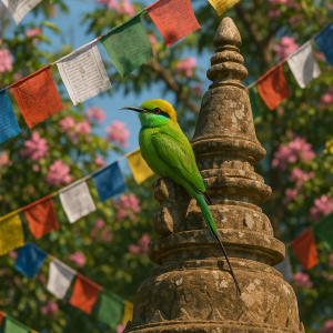Bee Eater And Temple Spire