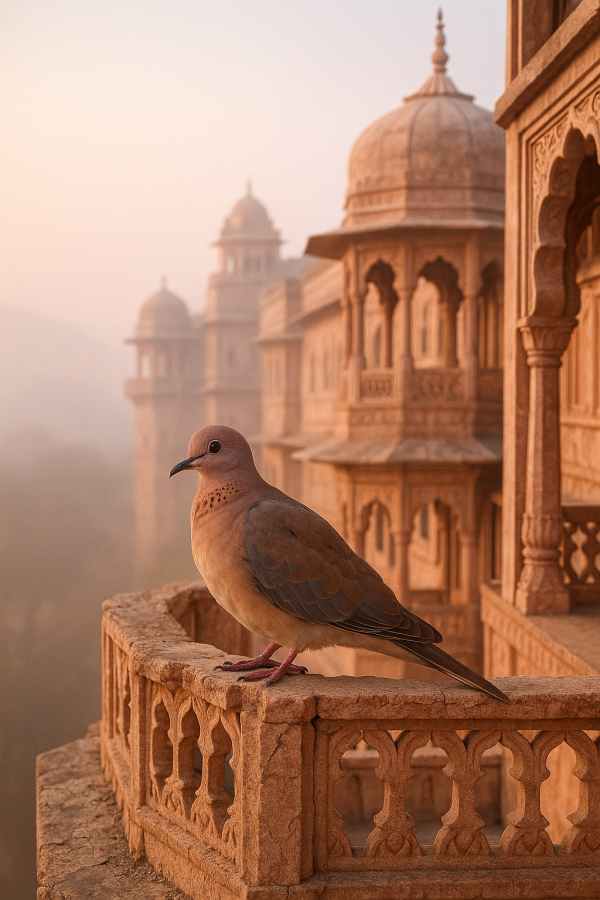 Dove On Palatial Balcony