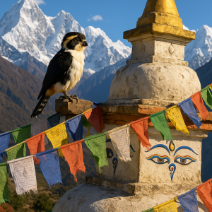 Falconet On Nepalese Stupa