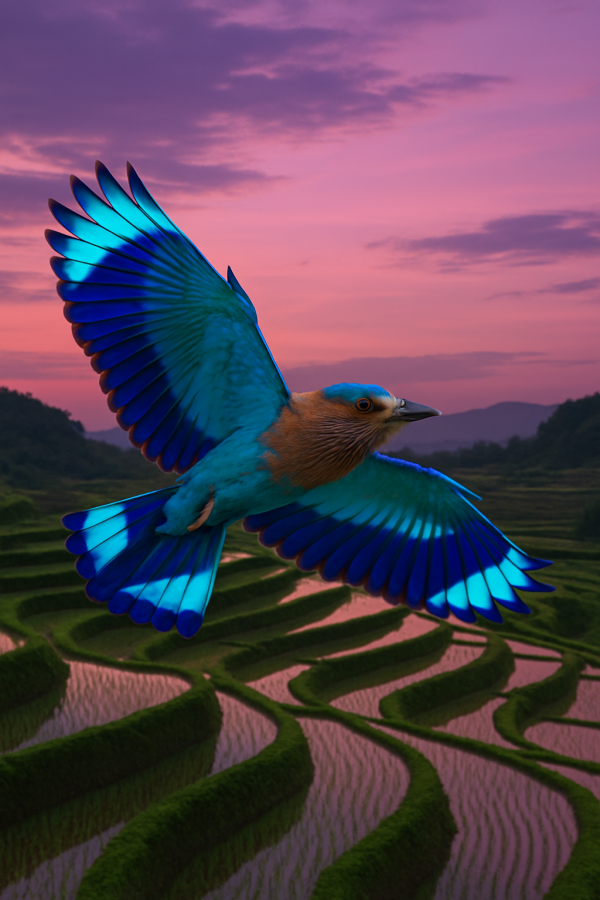 Indian Roller In Flight