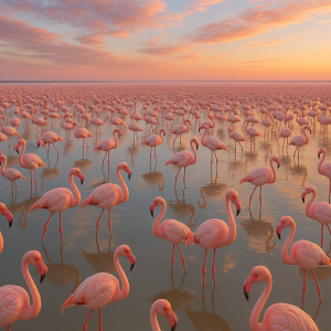 Flamingos At Dawn