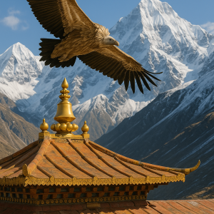Griffon Above Tibetan Monastery
