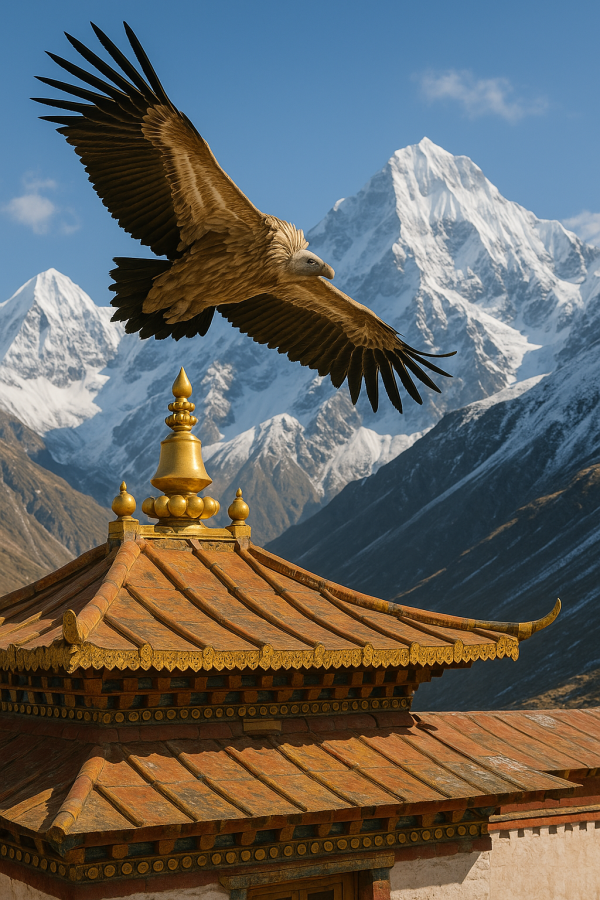 Griffon Above Tibetan Monastery