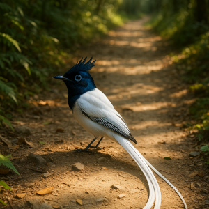 Paradise Flycatcher In Forest