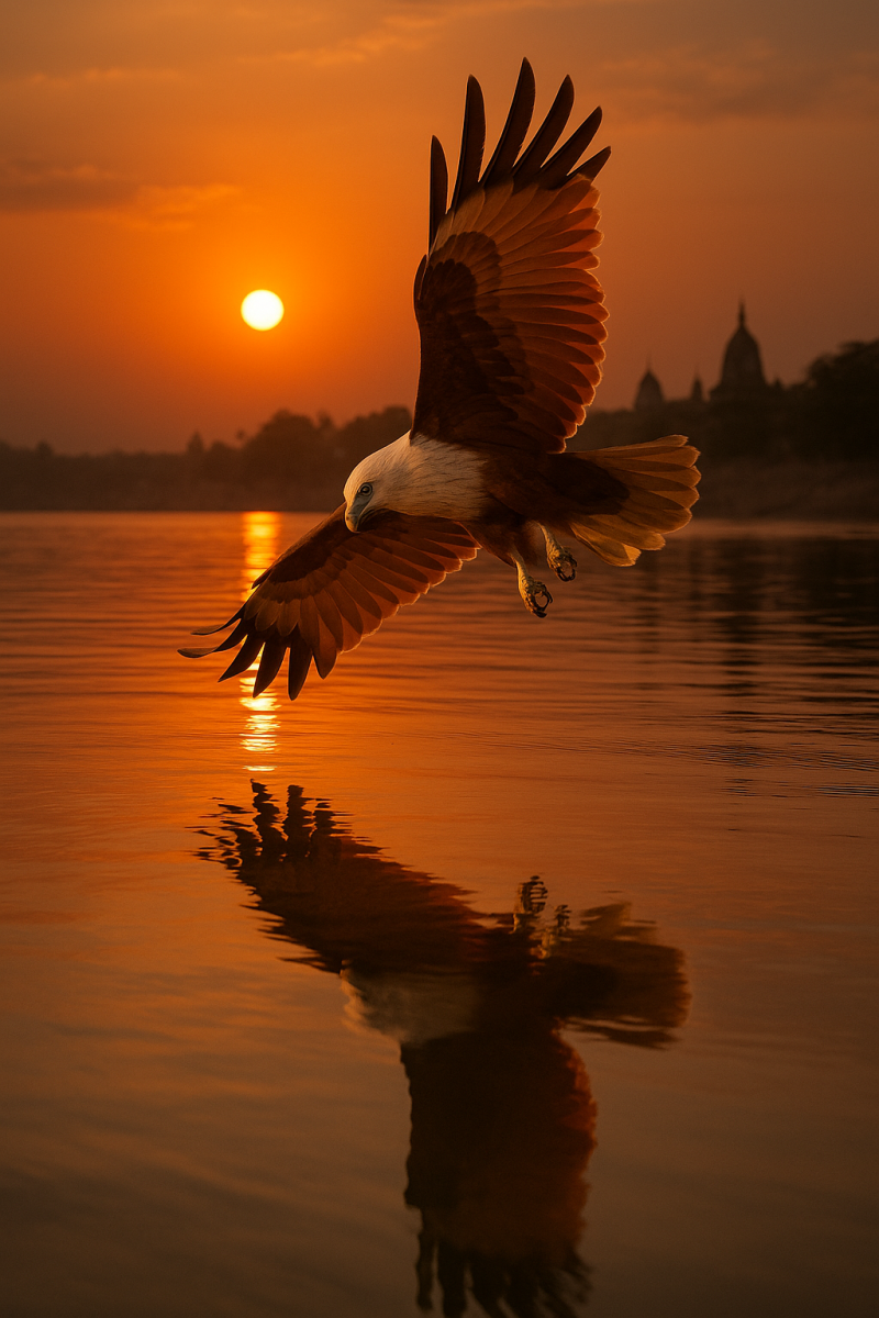 Brahminy Kite at Sunset_