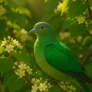 Emerald Pigeon In Bodhi Tree
