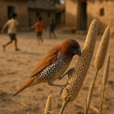 Munia in Village Courtyard_