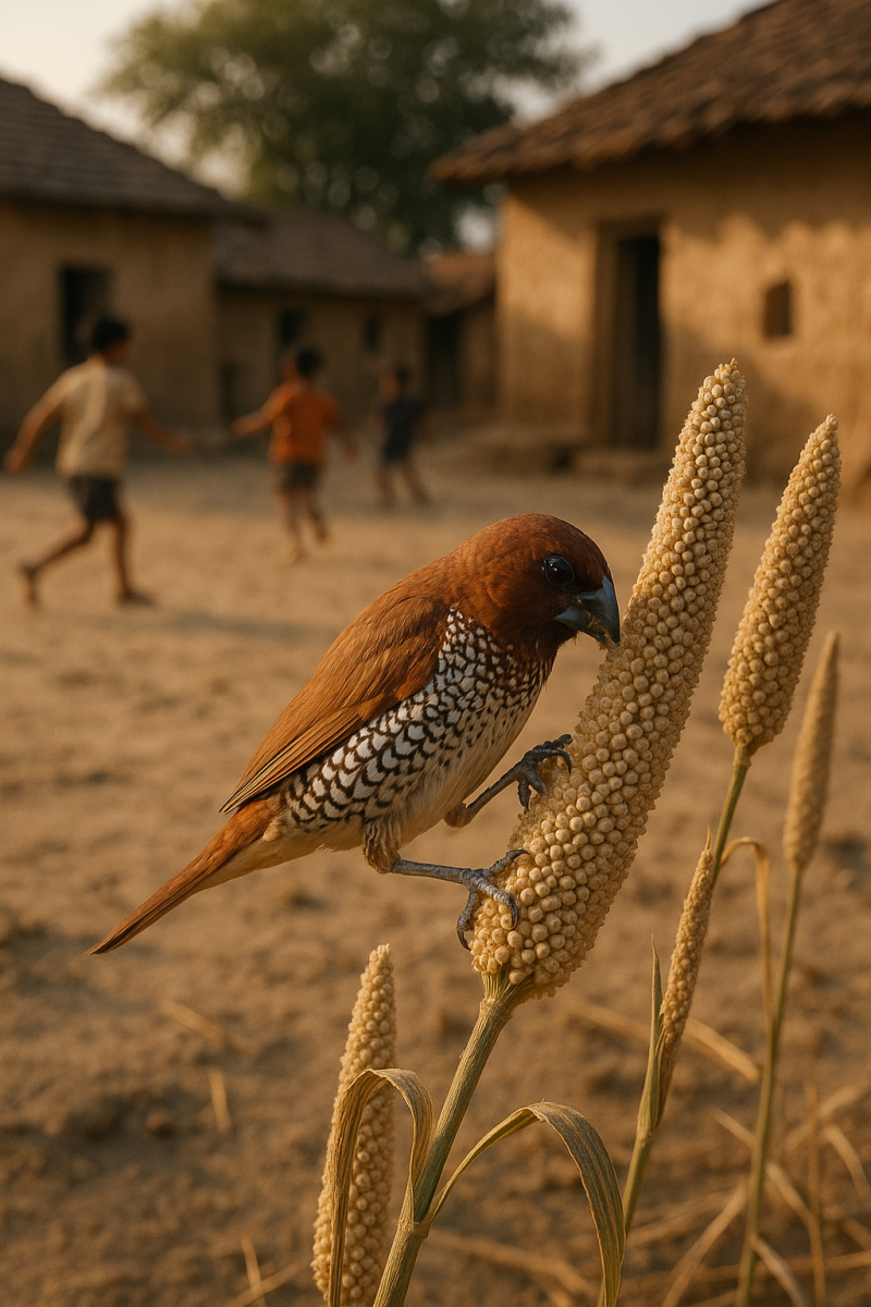 Munia in Village Courtyard_