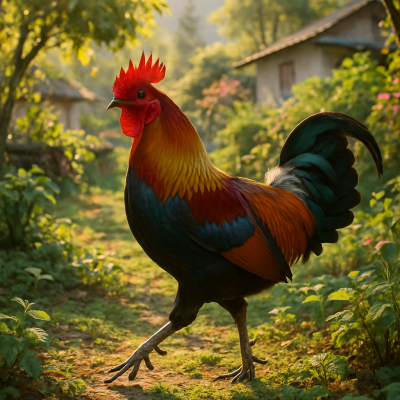 Junglefowl in Golden Light_