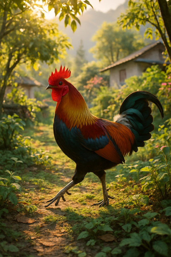 Junglefowl In Golden Light