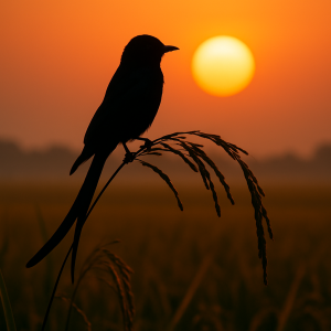 Drongo At Sunrise