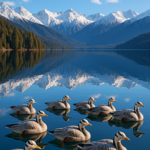 Geese On Rara Lake