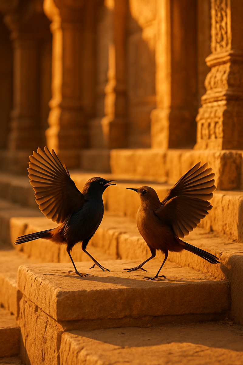 Dancing Robins at Dusk_