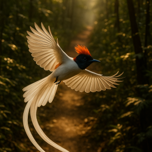 Paradise Flycatcher In Sunlight