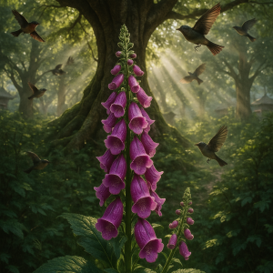 Foxgloves Beneath Bodhi Tree