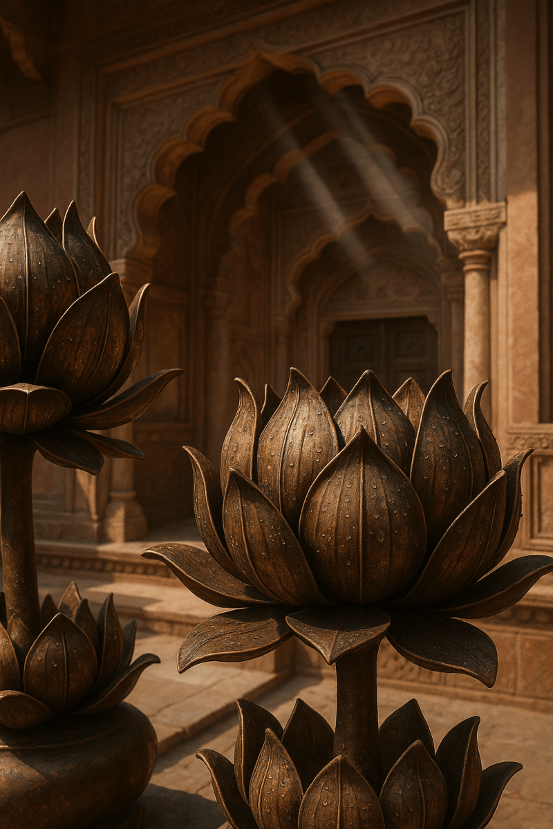 Bronze Lotus Doorway_