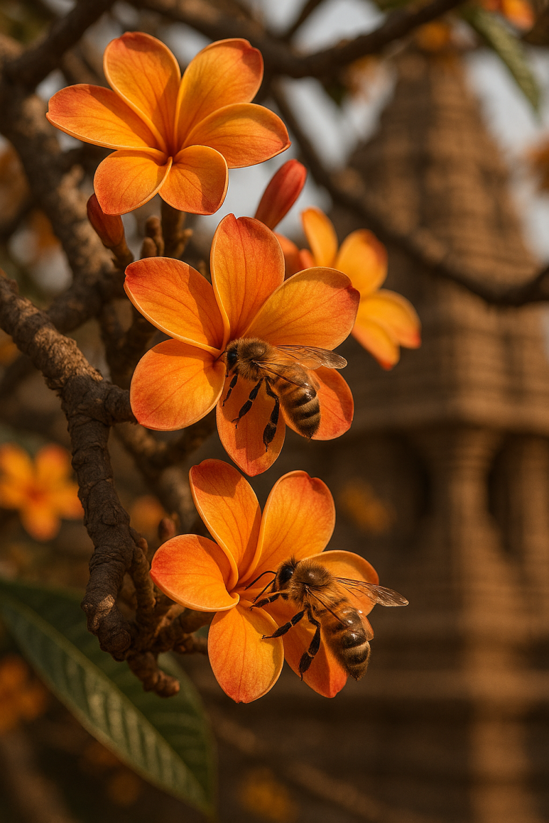 Sakambhari Blossoms and Bees_