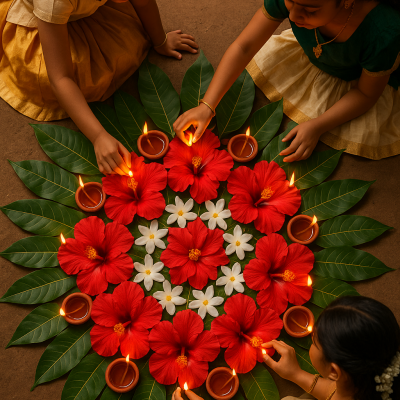 Kerala Festival Leaf Mandala_