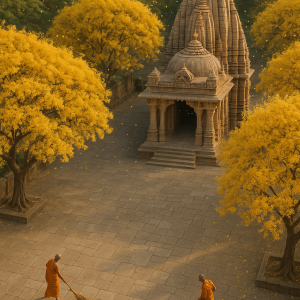 Serene Temple Blossoms