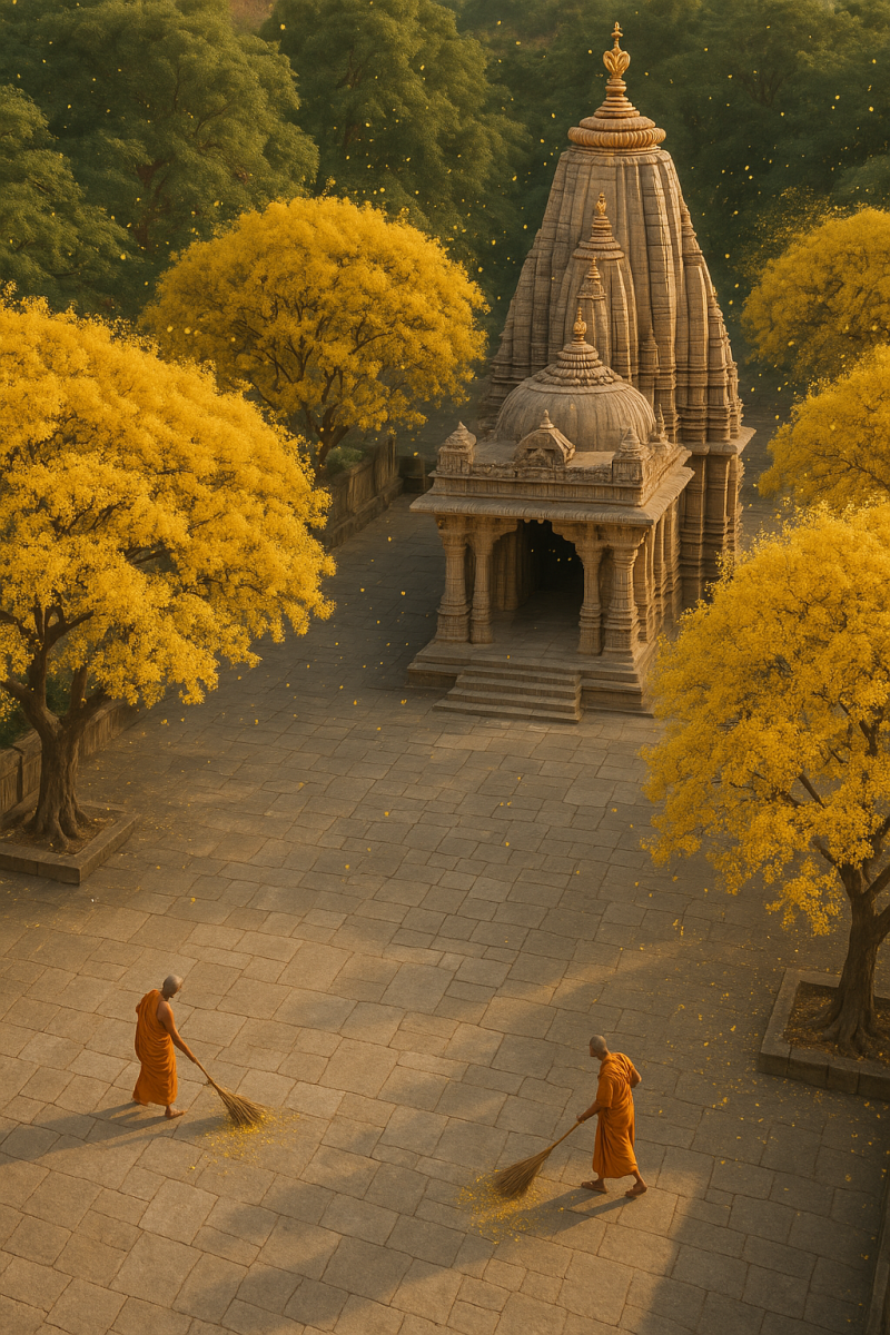 Serene Temple Blossoms_
