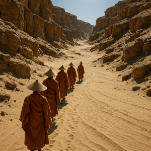 Monks In Desert Wadis Simple