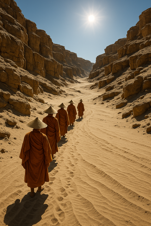 Monks In Desert Wadis Simple