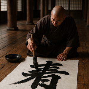 Monk Painting Kanji Simple