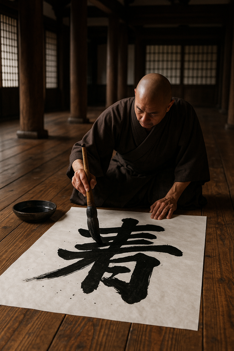 Monk Painting Kanji_