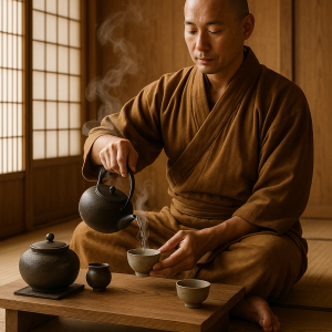 Serene Monk Tea Ceremony Simple