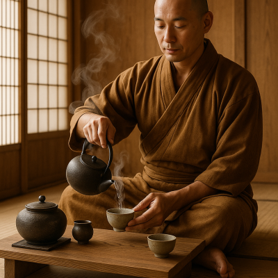 Serene Monk Tea Ceremony_