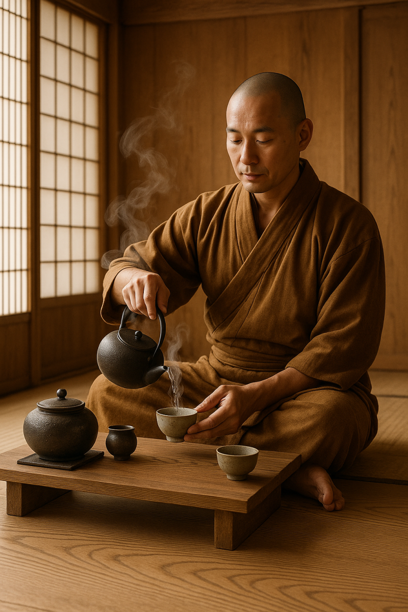 Serene Monk Tea Ceremony_