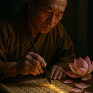 Monks Glowing Manuscript Simple