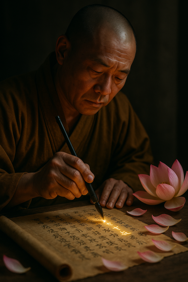 Monks Glowing Manuscript Simple