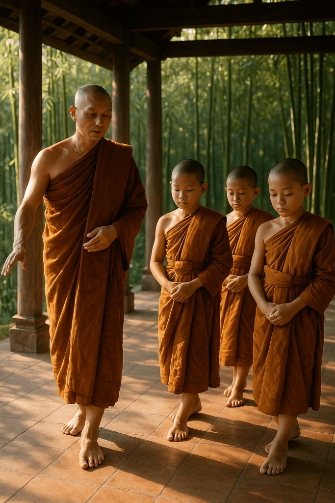 Peaceful Mindful Walking contemporary art piece for any space