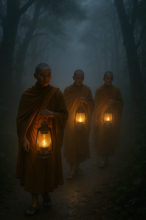 Lantern-Lit Forest Walk_
