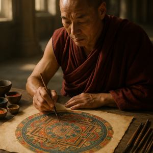 Monk Creating Mandala