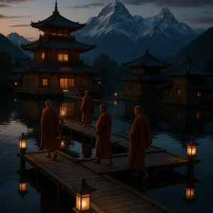 Monastic Serenity At Dusk