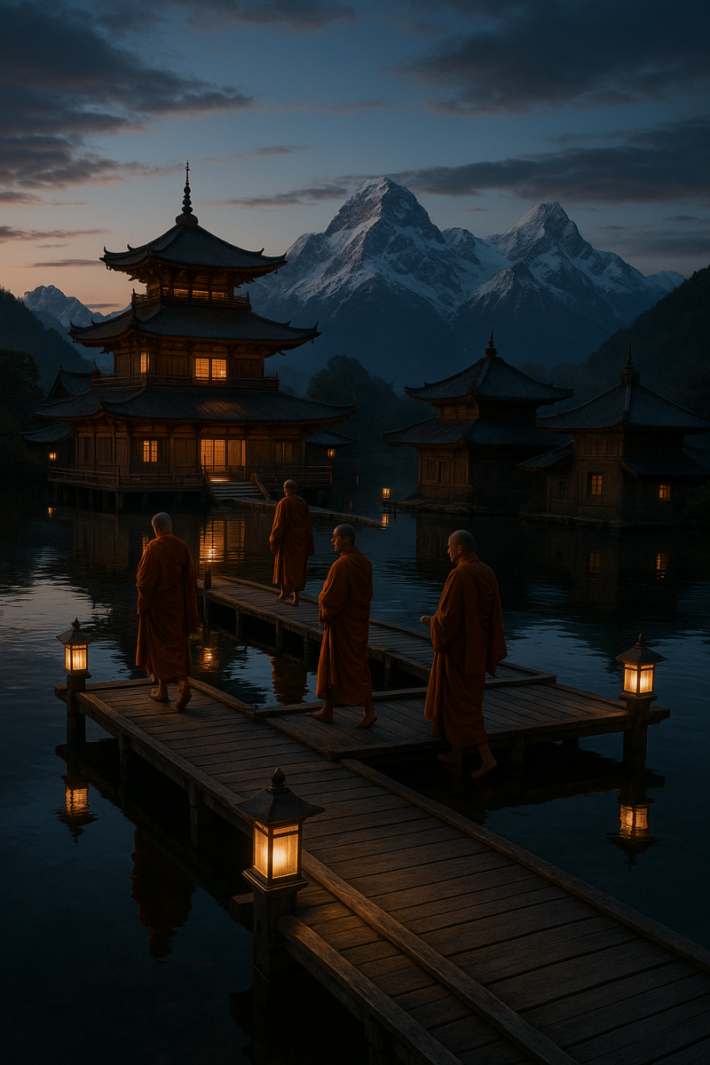 Monastic Serenity at Dusk_