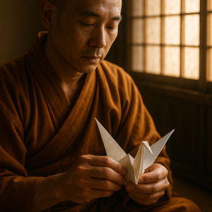 Monk Folding Crane