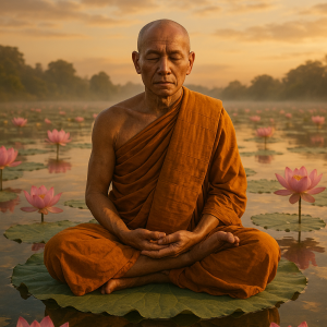 Monk On Floating Lotus