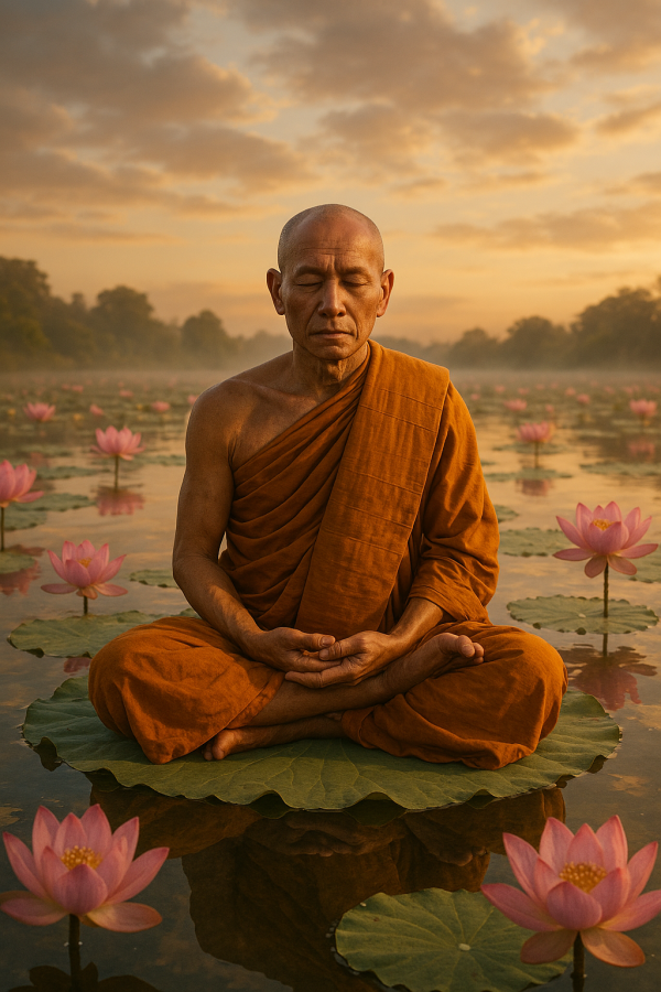 Monk On Floating Lotus