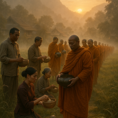 Monks Receiving Alms_