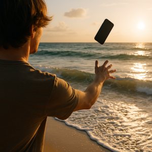 Smartphone Liberation On Beach