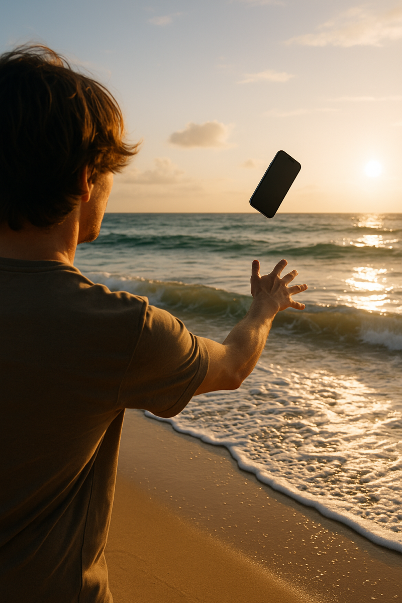 Smartphone Liberation on Beach_