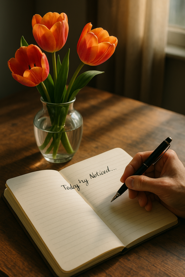 Morning Journaling with Tulips_