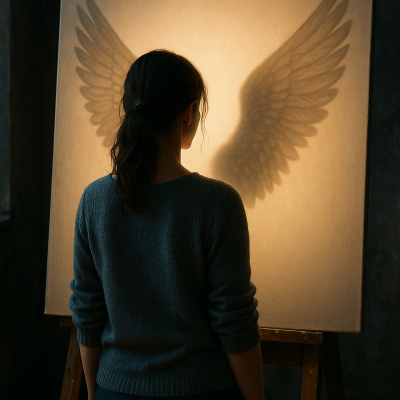 Artist's Angelic Inspiration_